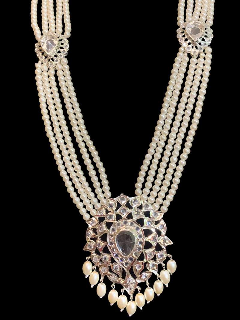 LN167 Rachel pearl  long necklace set , ( SHIPS IN 3 WEEKS )