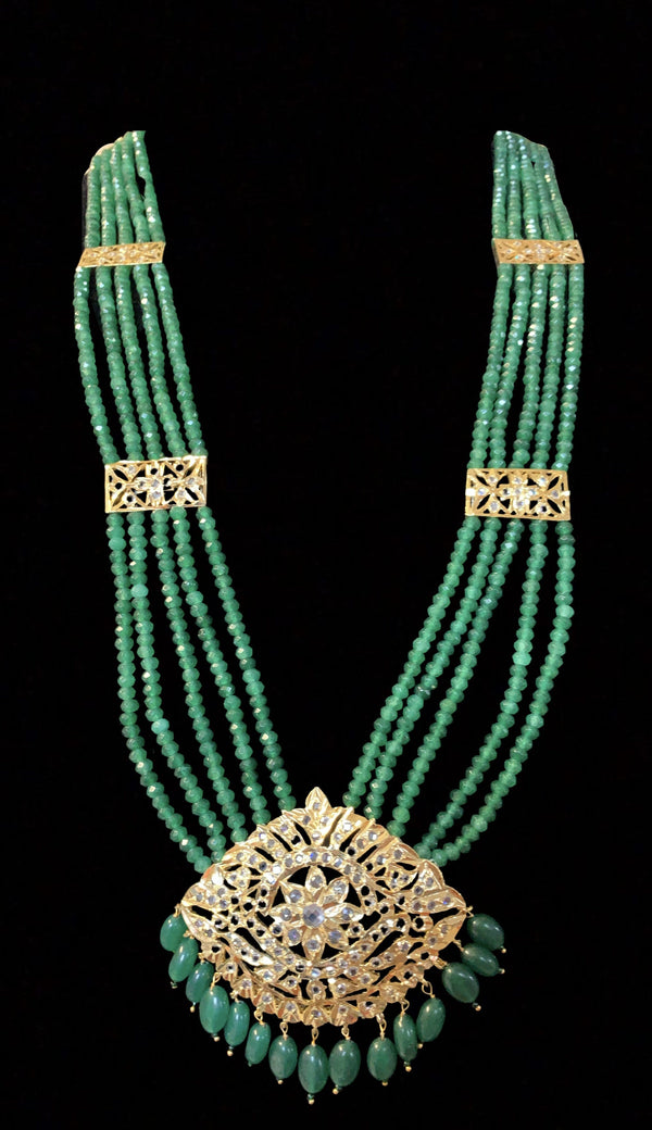 LN54 Larissa rani haar in green beads ( SHIPS IN 4 WEEKS )