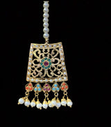 Safira necklace set with tika Navratan  ( READY TO SHIP)