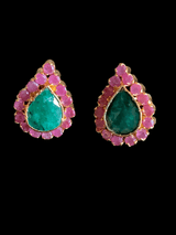 PS458 Pendant set with ruby  emerald   ( READY TO SHIP )