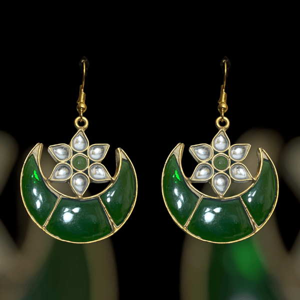 DER244   Niswa farshi kundan earrings  (READY TO SHIP )