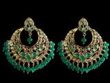 DER277  Noor chandbali in green   (READY TO SHIP )