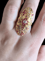 Ruby zircon gold plated silver ring ( READY TO SHIP)