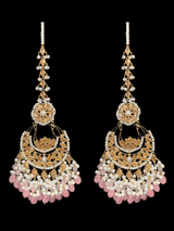 DER297 pearls and rose quartz rose quartz  earrings ( READY TO SHIP)