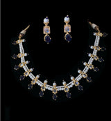 Kiara necklace set in sapphire  (SHIPS IN 4 WEEKS )