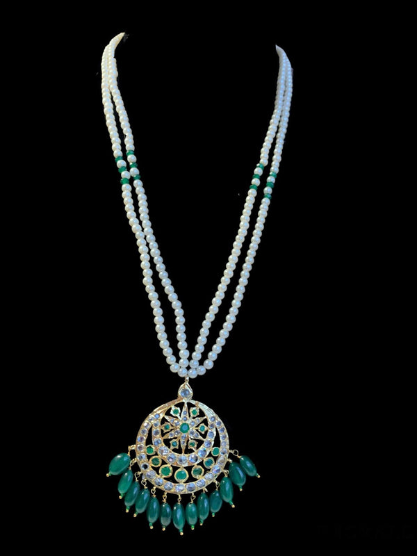 PS348 Amara Hyderabadi pendant set with earrings(READY TO SHIP )