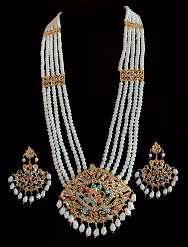 LN76 Larissa navratan rani haar with earrings (READY TO SHIP  )