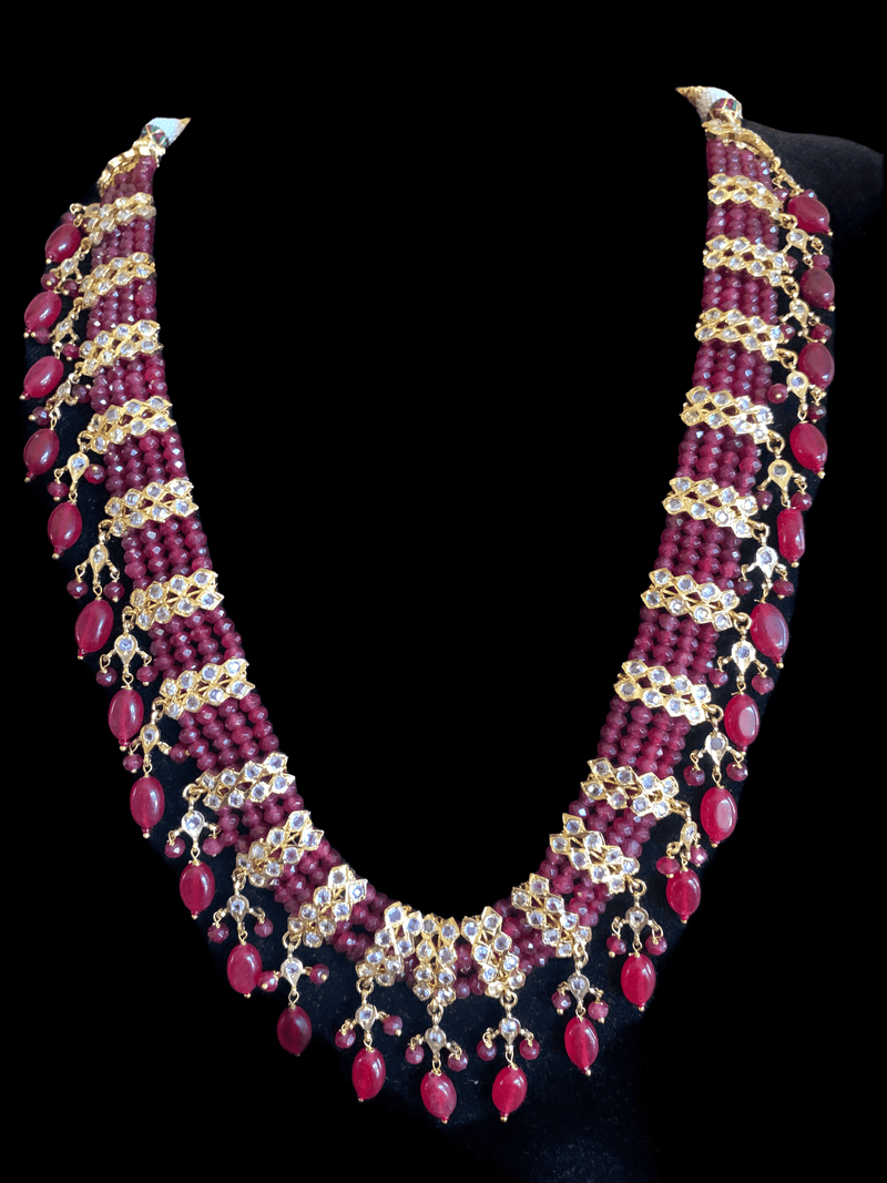 LN104 Esra multipendant necklace-ruby    ( READY TO SHIP )