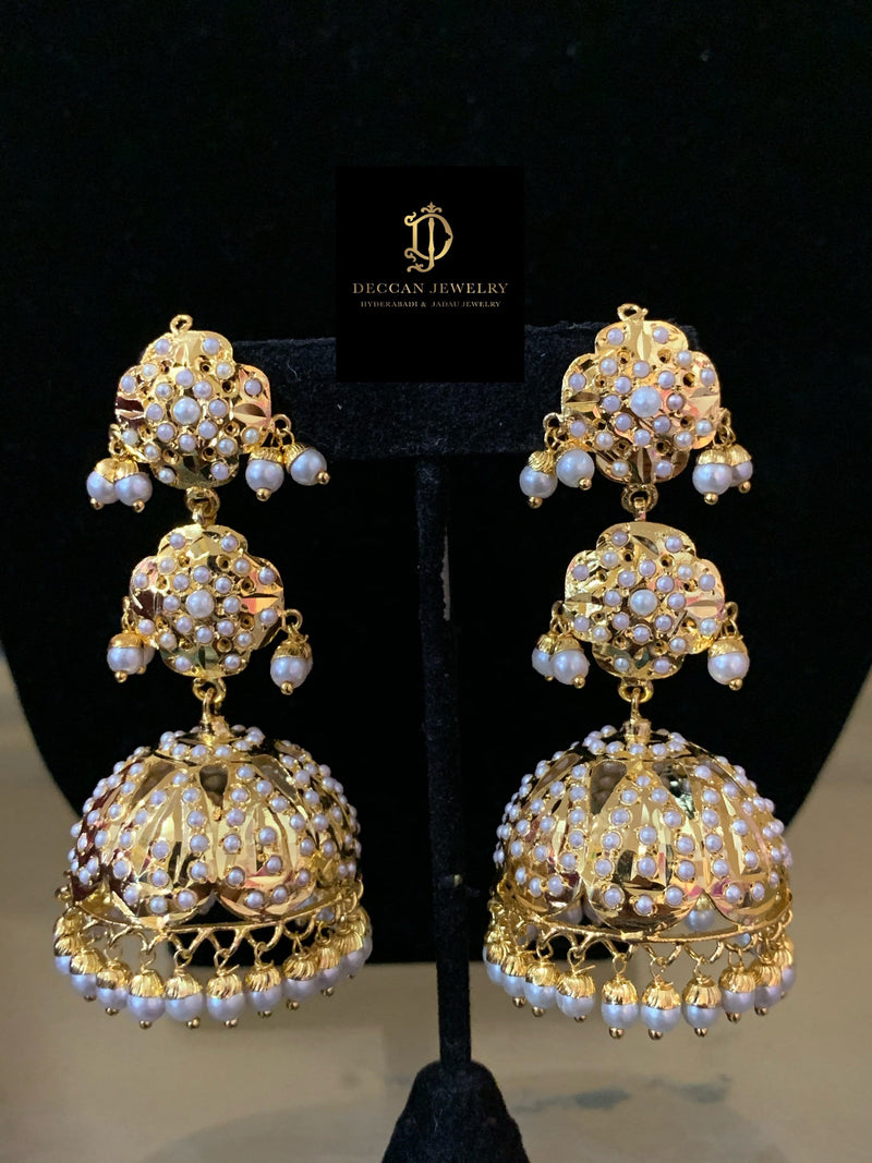 Hina jhumka ( pearls )  ( SHIPS IN 4 WEEKS )