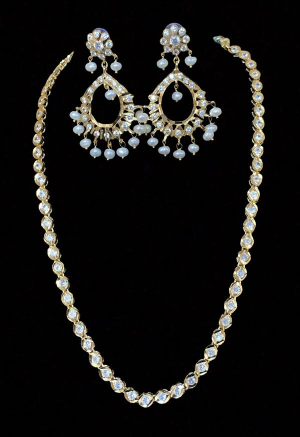 NS94 Bhanu  necklace with chandbali ( SHIPS IN 4 WEEKS )