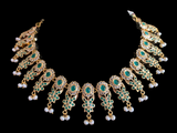 NS349 Simeon gold plated Hyderabadi necklace in fresh water pearls ( SHIPS IN 4 WEEKS )