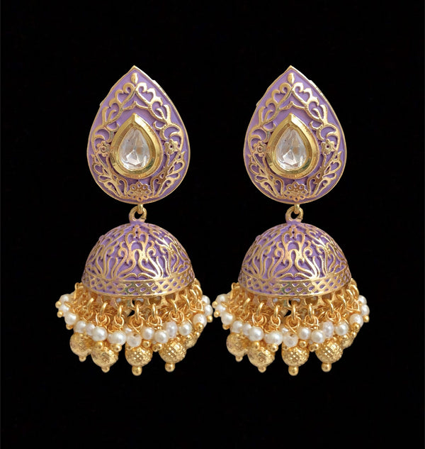 Reja jhumka purple   ( READY TO SHIP )