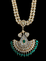 LN84 Kushi hyderabadi rani haar in green beads ( READY TO SHIP)