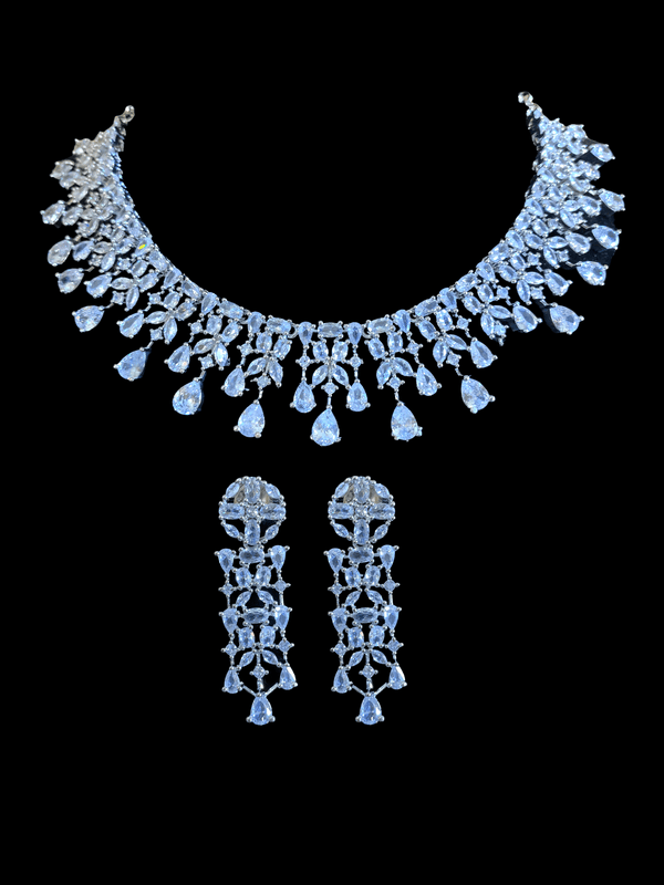 NS285 Silver plated necklace set ( READY TO SHIP )