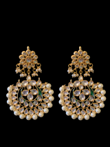 DER383 Kundan earrings with meenakari work ( SHIPS IN 4 WEEKS )
