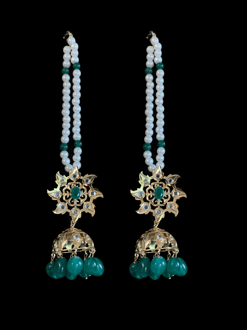 C110 jadavi lacha in emerald beads (SHIPS IN 2 WEEKS )
