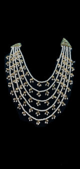 Tanya bridal 5 layer neckalce with jhumka in white ( SHIPS IN 3 WEEKS )
