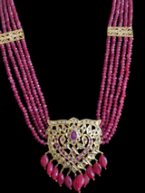 LN109 EKTA Hyderabadi necklace set in ruby beads ( SHIPS IN 4 WEEKS )