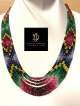 Rainbow bead necklace 7 lines(READY TO SHIP)