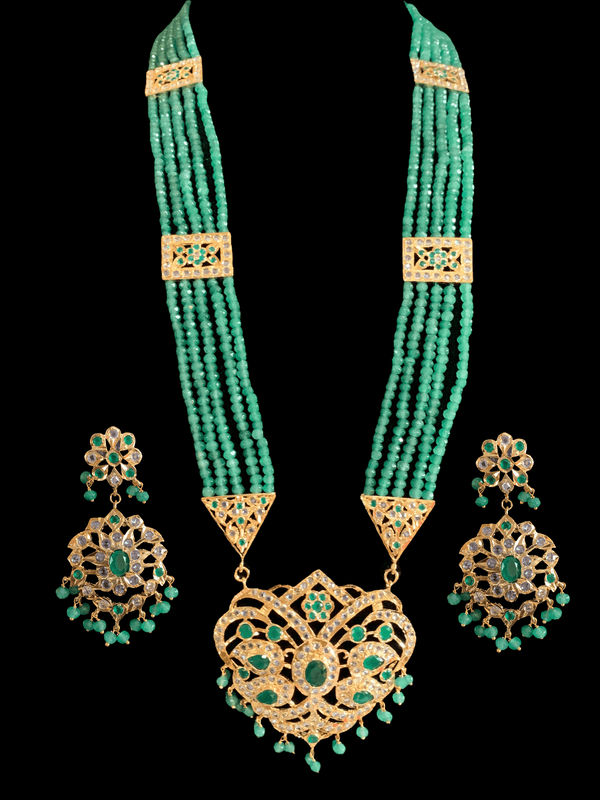 LN63 Namita rani haar in light green beads ( READY TO SHIP )