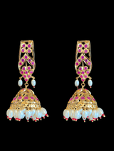 DER117 rooha jhumkas in rubies ( READY TO SHIP)