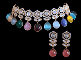 C187 multicolor gold plated choker ( READY TO SHIP)