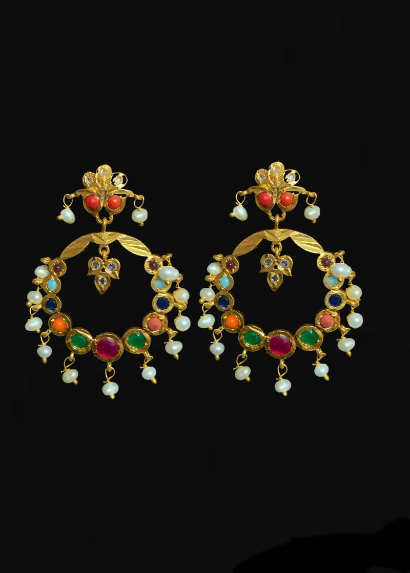 Hareem hyderabadi navratan Rani haar with fresh water pearls ( READY TO SHIP )