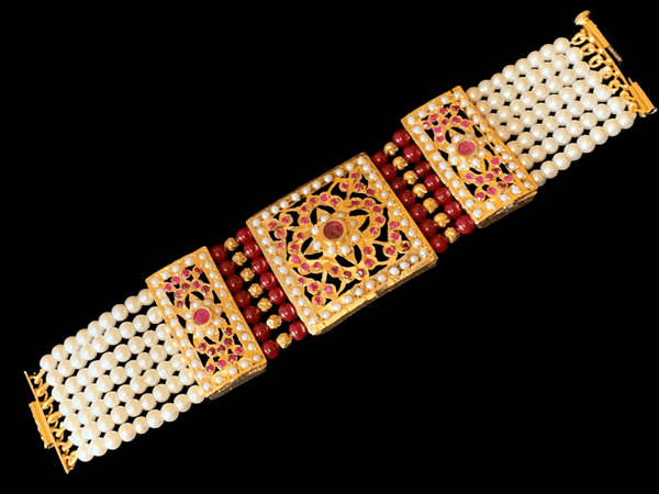 B63 Saira jadau bracelet in ruby   ( SHIPS IN 4 WEEKS )