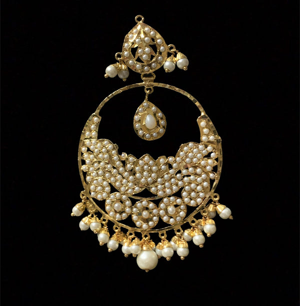 Roma  oversized  chandbali earrings (pearls   ) READY TO SHIP