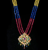 NS214 Meeraj necklace set ( navratan   ) ( READY TO SHIP )