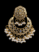 DER265 kainat Chandbali in fresh water pearls - mint  ( READY TO SHIP )