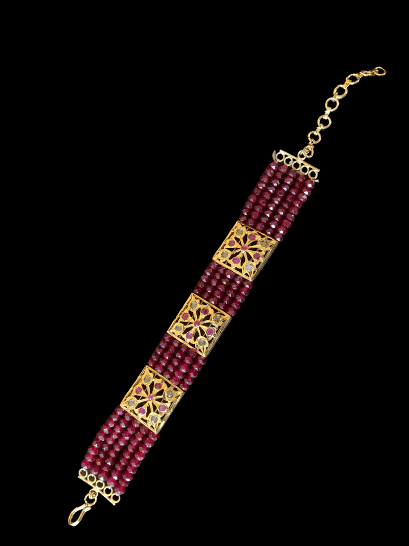 B75 ruby gold plated bracelet ( SHIPS IN 4 WEEKS )