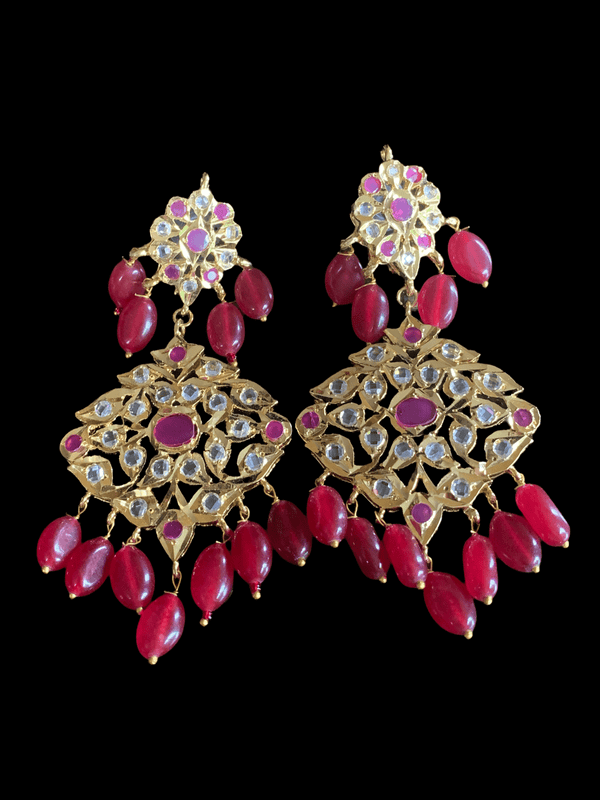 Lekha earrings ( RED/RUBY ) ( SHIPS IN 4 WEEKS )