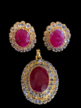 PS87 Pendant set with rubies  ( READY TO SHIP )