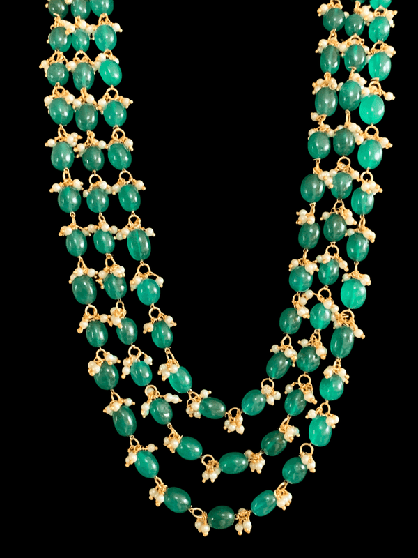 NS306 Piyali beaded necklace - green  ( READY TO SHIP )