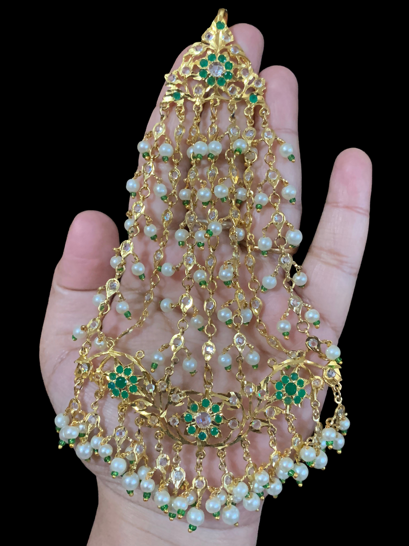 JTK32 Hira jhoomar tikka in green SHIPS IN WEEKS – Deccan