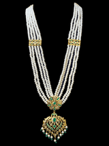 LN145 Kajal long emerald necklace set -( READY TO SHIP)