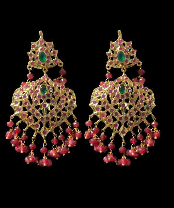 DER183 Ekta  ruby emerald earrings (READY TO SHIP)