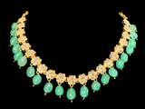 NS11 Meenaz  necklace set - light green beads ( READY TO SHIP )