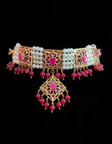 Anushay ruby  choker with earrings ( SHIPS IN 4 WEEKS )