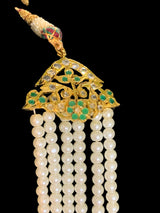 LN168 long Rani haar in pearls and green beads ( READY TO SHIP)