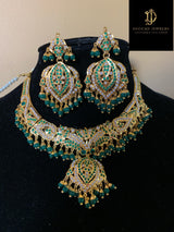 NS62 Taseen necklace set in emerald (READY TO SHIP)