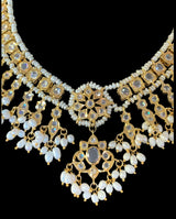 NS222 Kali hyderabadi necklace set in fresh water pearls (READY TO SHIP)     )