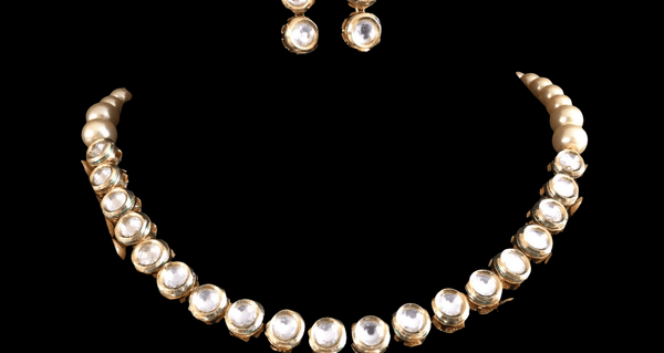 NS173 Single line Ac kundan necklace (READY TO SHIP   )