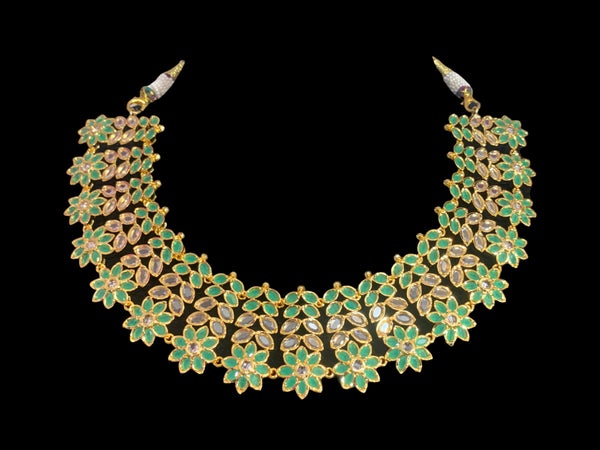 NS372 MIZAN Hyderabadi gold plated necklace set ( READY TO SHIP )