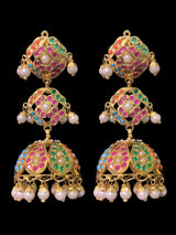 DER394 Hina jhumka navratan ( SHIPS IN 4 WEEKS )